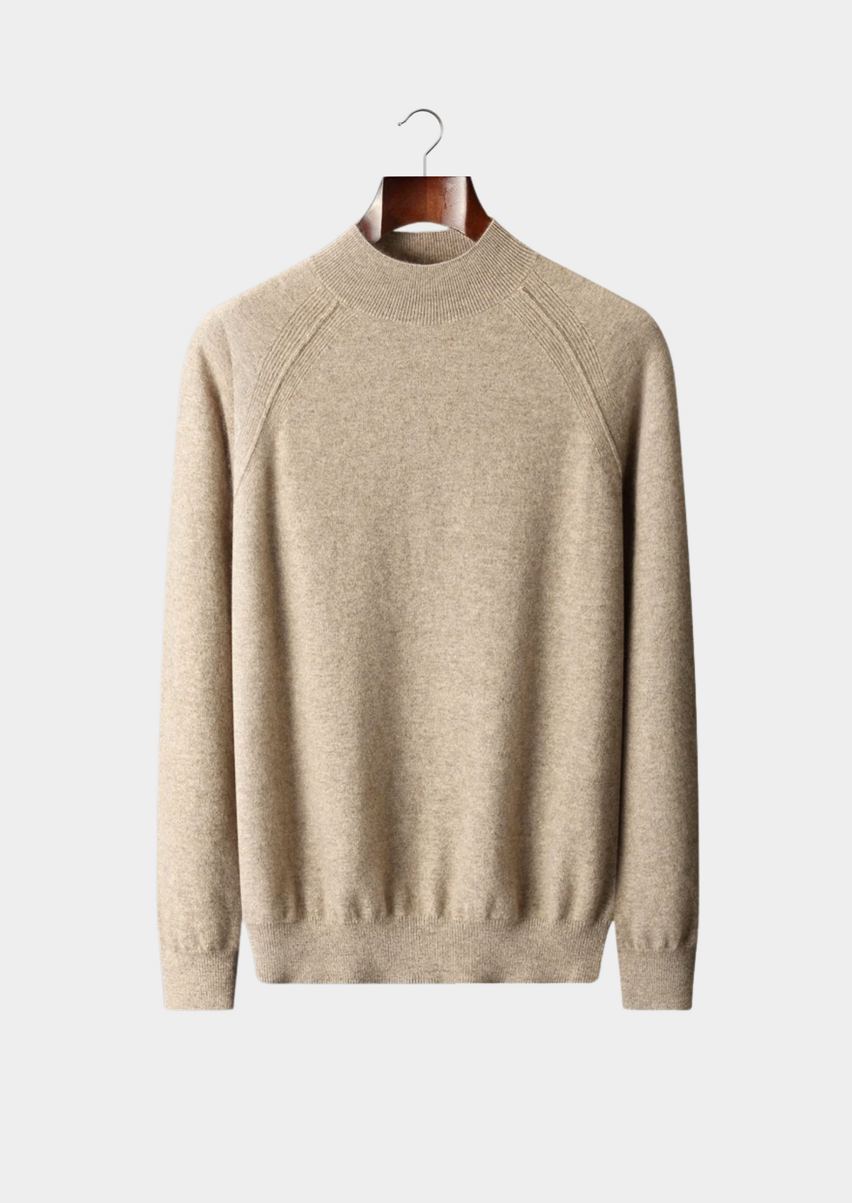 Pure Extra-Fine Merino Wool Raglan Mockneck